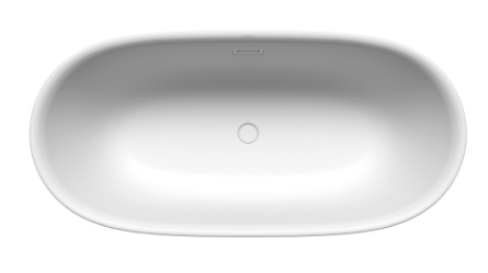 [1612C0013] Baignoire OYO Duo Meisterstück 163 x 77 x 41.9 cm (Mod. 1050-4035), acier, pose libre, garniture d'écoulement clic-clac émaillé et trop-plein design compris, blanc mat