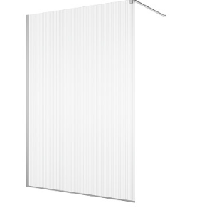 [1613C0483] Paroi fixe WALK-IN EASY avec profilé mural de compensation, largeur 100 cm, H 200 cm, finition poli brillant, verre Sécurit 8 mm, chromé, Décor LINA