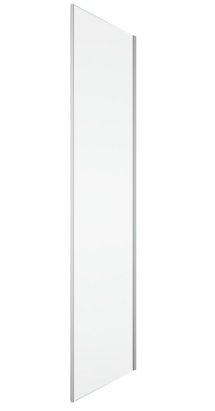 [1613C0496] Cloison latérale Amalia 100 cm, H 200 cm pour porte coulissante connexion à 90° côté partie fixe protection Aquaperle, verre vérit. clair cleaneffect, argent poli-brillant