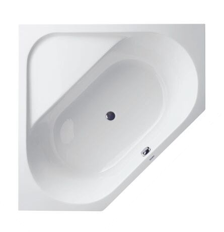 [1610C0144] Baignoire d'angle D-Code longueur des côtés 140 cm H 42 cm, matière synthétique modèle à encastrer, blanc