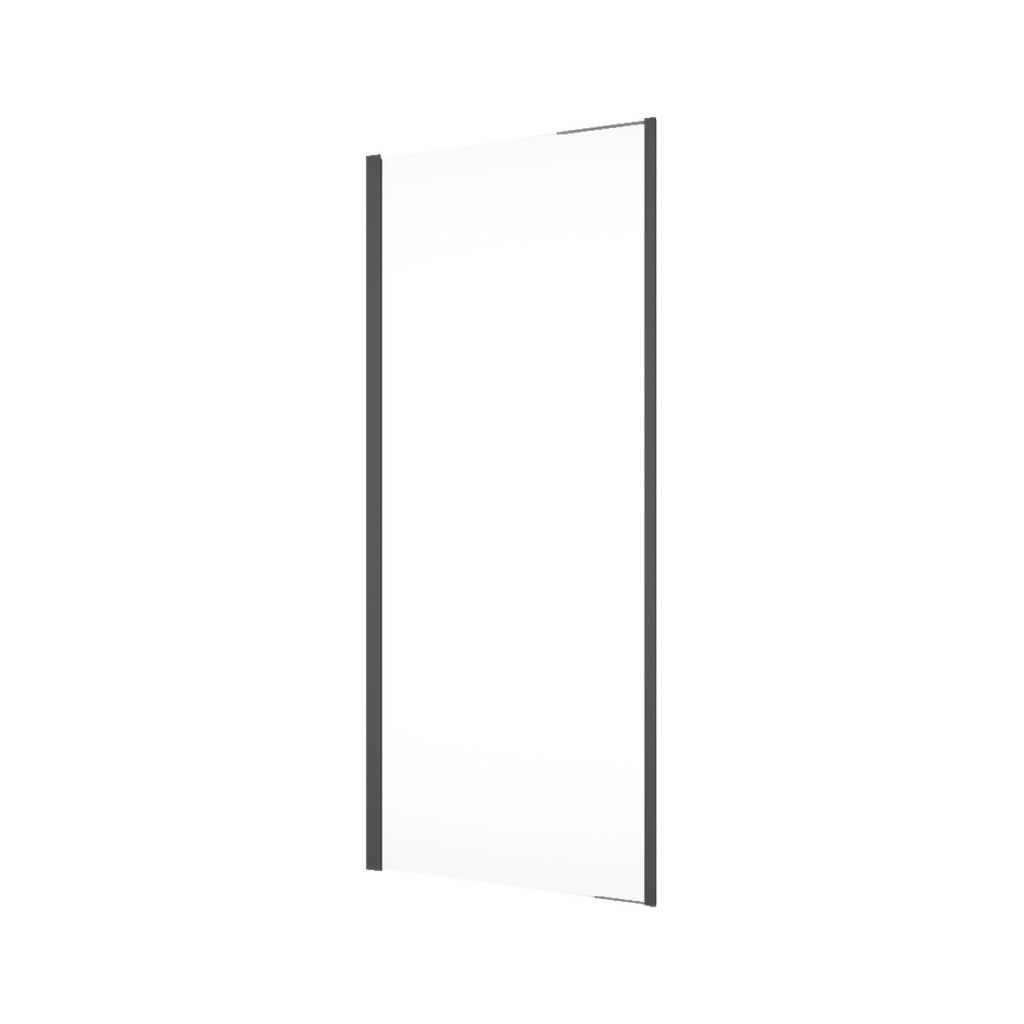 Cloison latérale DIV 40 cm, H 200 cm, en alignement protection Aquaperle, verre vérit. clair cleaneffect, noir mat