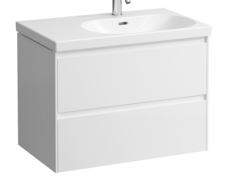 Élément inférieur LOOK 73,5 x 53,0 x 45,0 cm élément à 2 tiroirs pour lavabo à droite 75 cm LOOK, standard, blanc mat