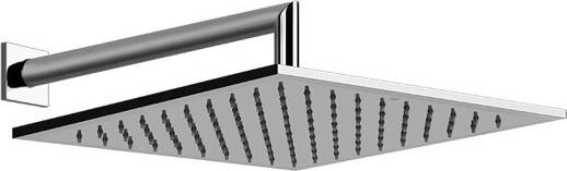 [1621C1896] Pomme de douche RETTANGOLO carrée diam. 300 x 300 mm bras 380 mm 1/2 anticalcaire latérale orientable.  Flow: 9.0 l/min. chromé