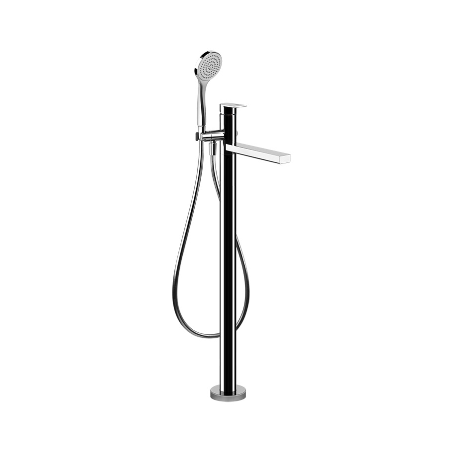 [1621C1901] Partie apparente pour mitigeur bain-douche sur pied Hauteur Saillie 803 mm avec douchette. Flow: 18.0 l/min, groupe acoustique I, chromé