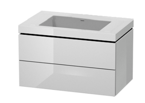 [1616C4201] Combination de lavabo L-CUBE C-BONDED 60,0 x 50,0 x 48,0 cm élément à 2 tiroirs avec lavabo Vero Air 60,0 x 48,0 cm, avec siphon gain de place, sans trou robin., standard, 91 Taupe mat