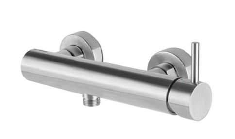 [1621S0942] Mélangeur de douche X-STEEL, E 150 mm, nu, avec raccords excentriques 1/2" x 3/4", acier inox