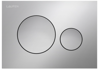 [1614C0807] Plaque de déclenchement INEO MOON commande à deux quantités pour chasse d'eau à encastrer Ineo, matière synthétique, chromé mat