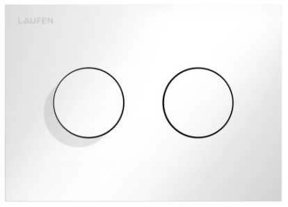 [1614C0812] Plaque de déclenchement INEO GROOVE commande à deux quantités pour chasse d'eau à encastrer Ineo, matière synthétique, blanc brillant