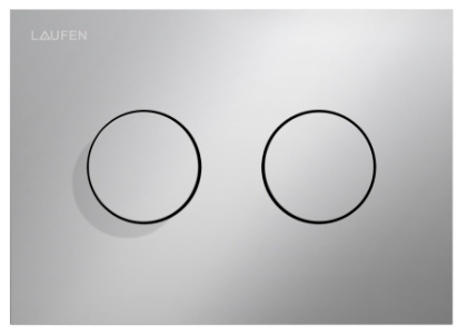 [1614C0815] Plaque de déclenchement INEO GROOVE commande à deux quantités pour chasse d'eau à encastrer Ineo, matière synthétique, chromé mat