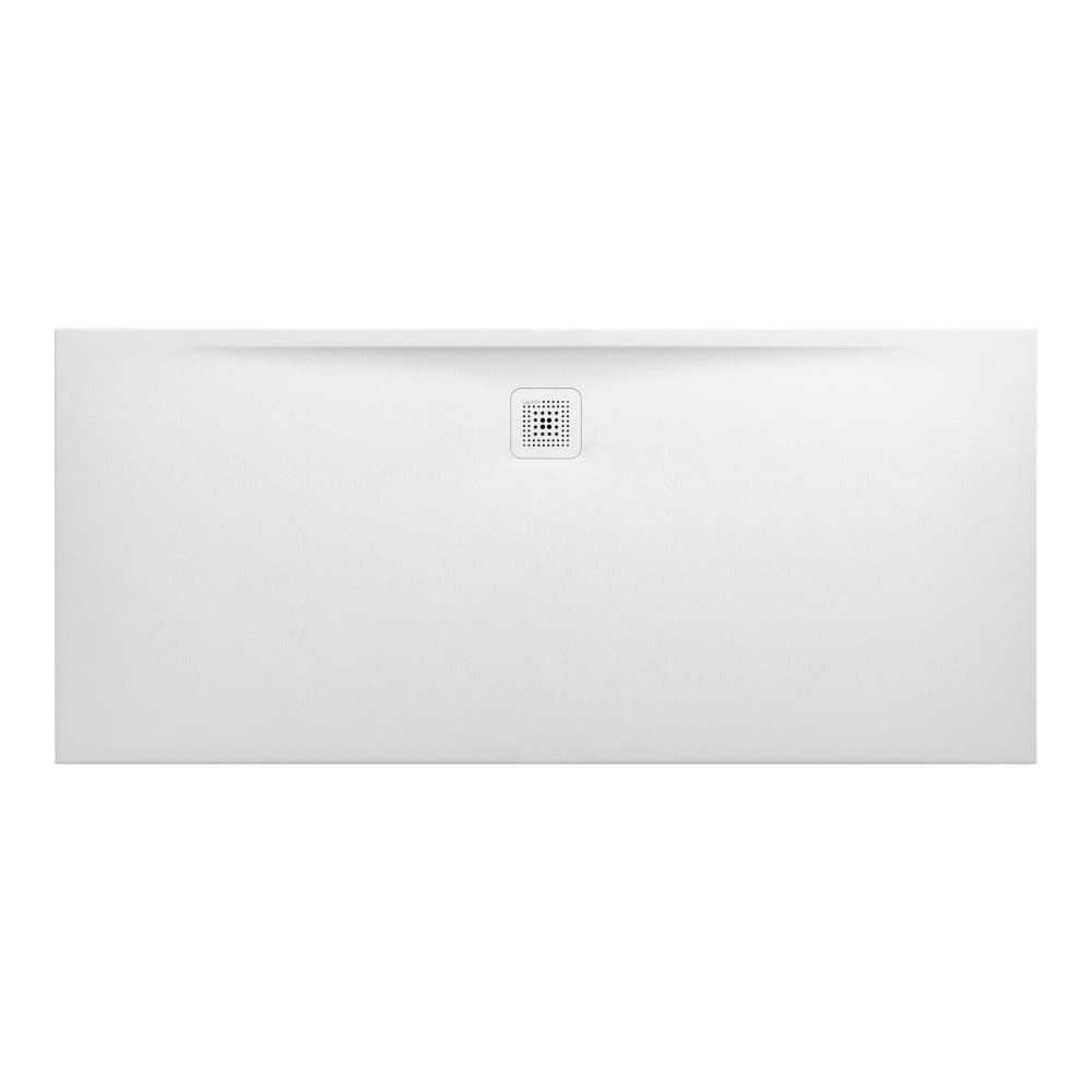 Receveur de douche PROFI 180 x 80 x 3.3 cm, Marbond trou d'écoulement D 90 mm avec couvercle d'écoulement amovible, standard, blanc mat