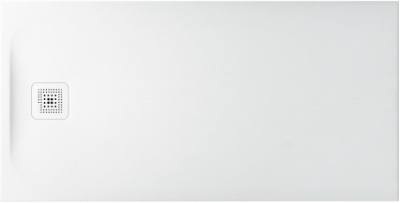 Receveur de douche PROFI 160 x 70 x 4,2 cm, Marbond trou d'écoulement D 90 mm avec couvercle d'écoulement amovible, standard, blanc mat