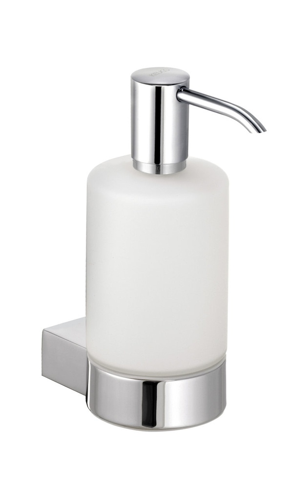 [1690C1561] Distributeur de lotion Plan récipient en verre cristal mat contenance 0,25 litre complet, chromé