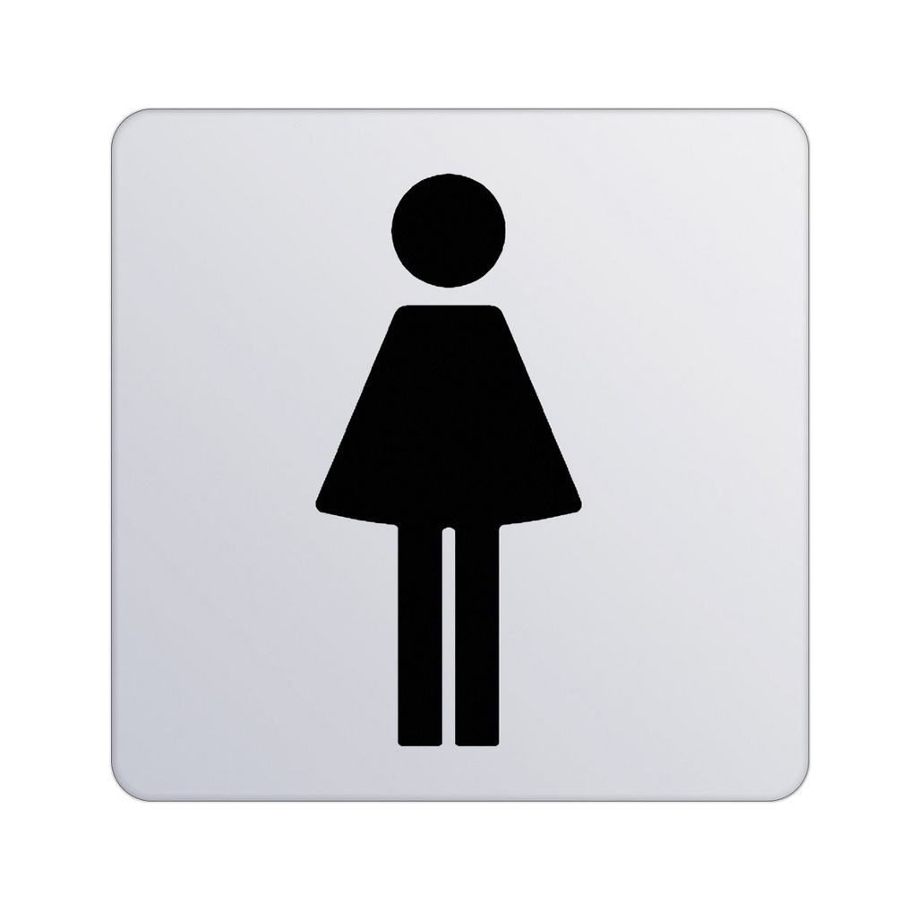 [1690C1580] Pictogramme toilettes Plan Dames, chromé