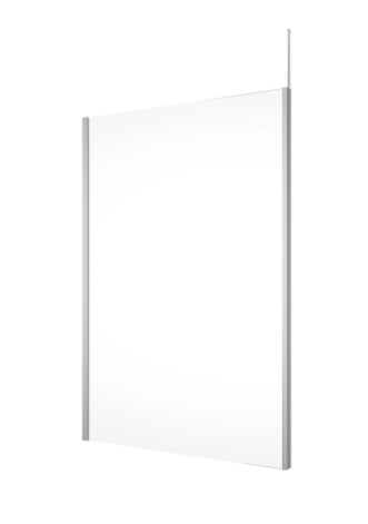 Cloison latérale DIV WALK- IN, 120 cm, H 200 cm avec support au plafond protection Aquaperle, verre véritable clair cleaneffect, NOIR MAT