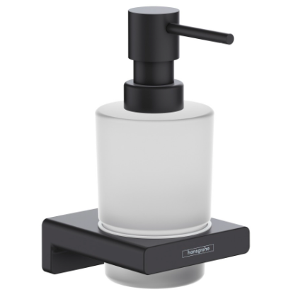 [1690C1604] Distributeur lotion AddStoris modèle mural, récipient en verre, contenance 200 ml, noir mat