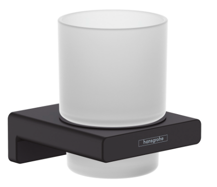 [1690C1612] Porte-verre AddStoris modèle mural, récipient en verre, noir mat