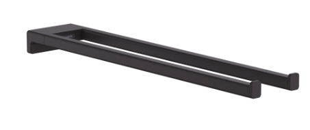 [1690C1628] Porte-serviette AddStoris S 44,5 cm, 2 bras fixes, noir mat