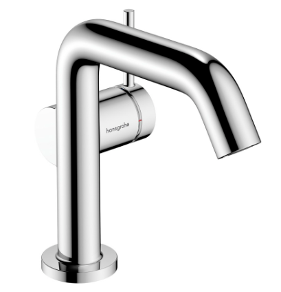 [1621C1960] Mélangeur de lavabo TECTURIS S 110 Fine S 130 mm, goulot fixe hauteur d'écoulement 112 mm EcoSmart+, CoolStart - eau froide par position de levier au milieu, avec vidage Push-Open, débit 4 l/min, chromé