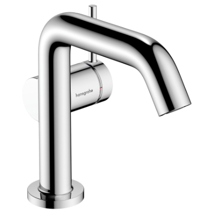 [1621C1961] Mélangeur de lavabo TECTURIS S 110 Fine S 130 mm, goulot fixe hauteur d'écoulement 112 mm EcoSmart+, CoolStart - eau froide par position de levier au milieu, avec vidage excentrique, débit 4 l/min, chromé