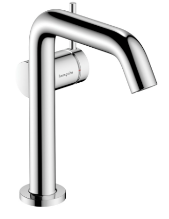 [1621C1965] Mélangeur de lavabo TECTURIS S 150 Fine S 139 mm, goulot fixe hauteur d'écoulement 151 mm EcoSmart+, CoolStart - eau froide par position de levier au milieu, avec vidage Push-Open, débit 4 l/min, chromé