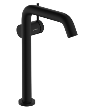 [1621C1968] Mélangeur de lavabo TECTURIS S 240 Fine S 167 mm, goulot fixe hauteur d'écoulement 230 mm EcoSmart+, CoolStart - eau froide par position de levier au milieu, sans garniture d'écoulement, débit 4 l/min, noir mat