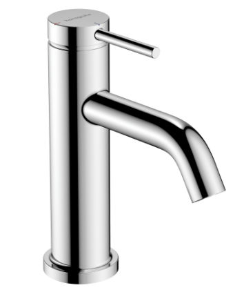 [1621C1987] Mélangeur de lavabo TECTURIS S 80, S 108 mm, goulot fixe hauteur d'écoulement 80 mm EcoSmart+, CoolStart - eau froide par position de levier au milieu, sans garniture d'écoulement, débit 4 l/min, chromé