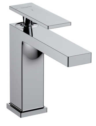 [1621C2016] Mélangeur de lavabo TECTURIS E 110, S 144 mm, goulot fixe hauteur d'écoulement 117 mm EcoSmart+, CoolStart - eau froide par position de levier au milieu, sans garniture d'écoulement, débit 4 l/min, chromé
