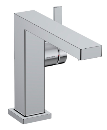 [1621C2024] Mélangeur de lavabo TECTURIS E 110 Fine S 155 mm, goulot fixe hauteur d'écoulement 133 mm EcoSmart+, CoolStart - eau froide par position de levier au milieu, sans garniture d'écoulement, débit 4 l/min, chromé