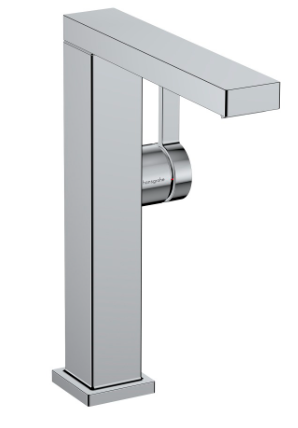 [1621C2038] Mélangeur de lavabo TECTURIS E 210 Fine S 157 mm, goulot orientable hauteur d'écoulement 211 mm EcoSmart+, CoolStart - eau froide par position de levier au milieu, avec vidage Push-Open, débit 4 l/min, chromé