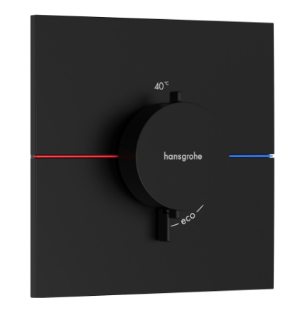 [1621C2071] Thermostat SHOWERSELECT COMFORT E UP set de montage final 15,5 x 15,5 cm, pour commander 1 fonction, débit 28,8 l/min sans corps à encastrer 757 049, noir mat