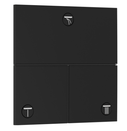 [1621C2075] Robinet UP SHOWERSELECT COMFORT E set de montage final 15,5 x 15,5 cm, pour commander 3 fonctions, robinet Start/Stop, bouton Select débit 32 l/min, sans corps à encastrer 757 049, noir mat