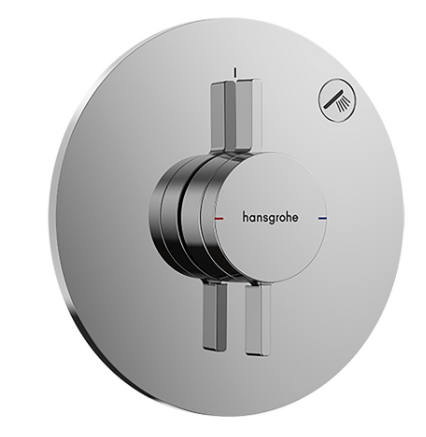 [1621C2076] Mélangeur de douche DUOTURN S UP, set de montage final D 15,5 cm, pour commander 1 fonction, débit 26 l/min sans corps à encastrer 757 049, chromé