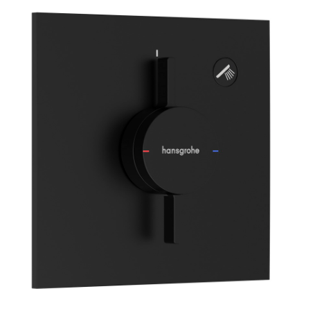 [1621C2082] Mélangeur de douche DUOTURN E UP, set de montage final 15,5 x 15,5 cm, pour commander 1 fonction, débit 26 l/min sans corps à encastrer 757 049, noir mat