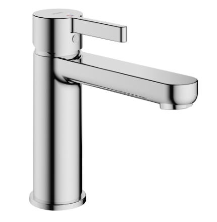 [1621C2097] Mélangeur de lavabo Fit S 140 mm, goulot fixe, CoolFix eau froide par position du levier au milieu, avec vidage excentrique, tuyaux de raccordement flexibles 3/8", classe énergétique A, groupe acoustique NT, chromeline