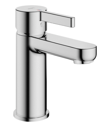 [1621C2101] Mélangeur de lavabo Fit S 100 mm, goulot fixe, CoolFix eau froide par position du levier au milieu, avec vidage excentrique, tuyaux de raccordement flexibles 3/8", classe énergétique A, groupe acoustique NT, chromeline