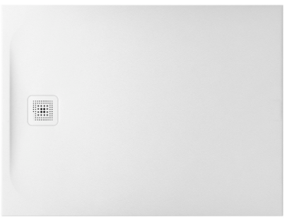 Receveur de douche PROFI 120 x 100 x 3.3 cm, Marbond trou d'écoulement D 90 mm avec couvercle d'écoulement amovible, standard, blanc mat