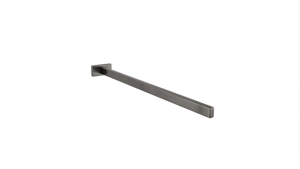 Porte-serviette LEO 45 cm, 1 bras fixe, Gun metal brossé