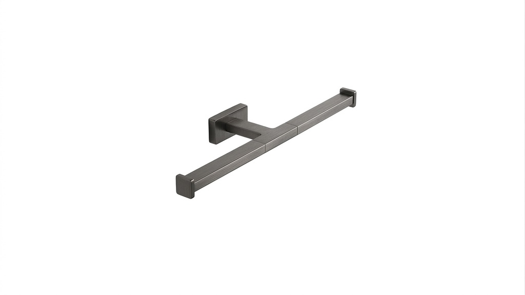 Porte-papier LEO sans couvercle, pour 2 rouleaux, Gun metal brossé