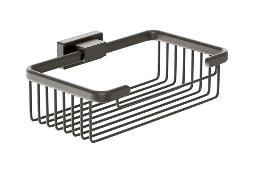 Porte-savon à barrettes LEO, 20x14x6 cm, Gun metal brossé