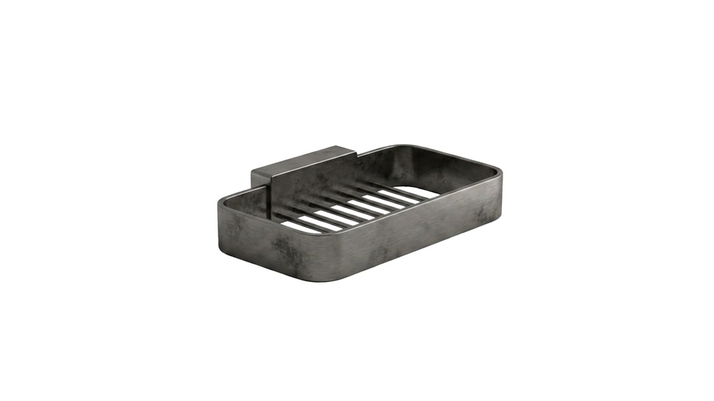 Porte-savon à barrettes LEO 15x10x3cm, Gun metal brossé