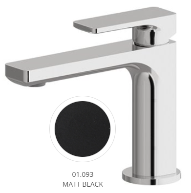 [1621H0945] Mélangeur de lavabo B-EASY S 125 mm, sans vidage, débit 5 l/min, noir mat