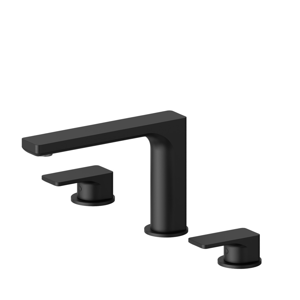[1621H0951] Mélangeur de lavabo à 3 trous B-EASY S 165 mm sans vidage, débit 5 l/min, noir mat
