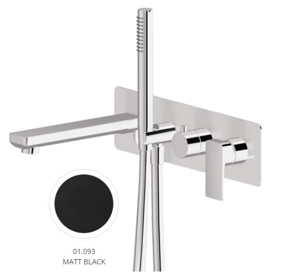 [1621H0967] Partie apparente mitigeur Bain/Douche mural B-EASY à combiner avec corps à encastrer Nr. 31031, noir mat