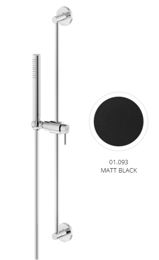 [1621H0976] Glissière de douche en laiton 69,1 cm, HAKA / B-EASY inclus flexible 150 cm et douche à main, noir mat
