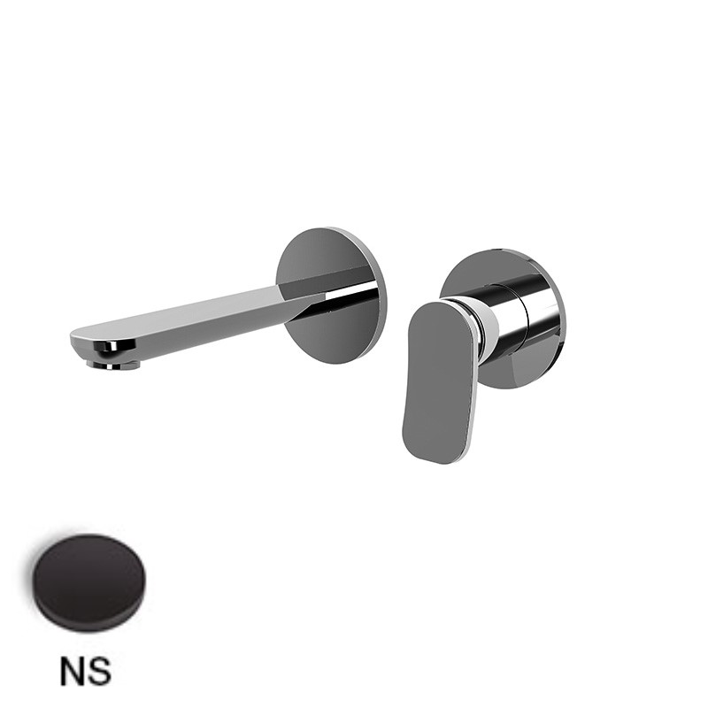 [1621C2145] Mélangeur de lavabo encastré FLO, S 155 mm écartement entre poignée et bec 120 mm, SANS corps encastrable, débit 5 l/min, NS Noir Mat