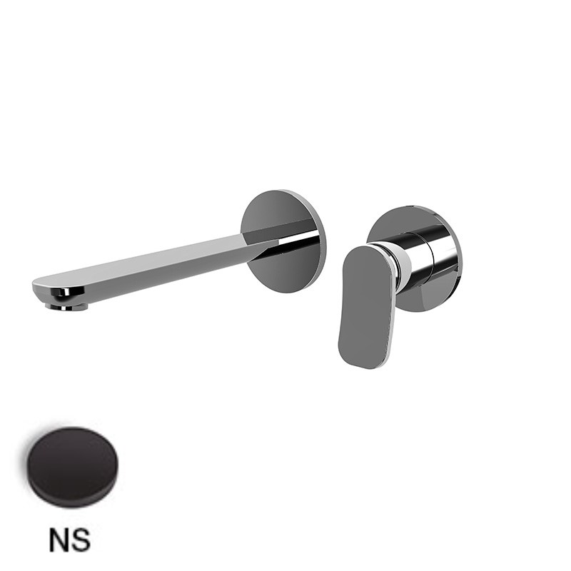 [1621C2148] Mélangeur de lavabo encastré FLO, S 201 mm écartement entre poignée et bec 120 mm, SANS corps encastrable, débit 5 l/min, NS Noir Mat