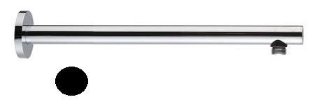 [1621H1003] Bras de douche mural 1/2" ERGO / LINFA II / HAKA, B-EASY,  L=350 mm, rosace ronde, noir mat