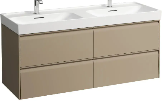 [1616C4257] Elément inférieur MEDA 128,4 x 51,5 x 44,8 cm 2 éléments à chacune 2 tiroirs pour lavabo double 213 161/162, Multicolor 65 Cappuccino