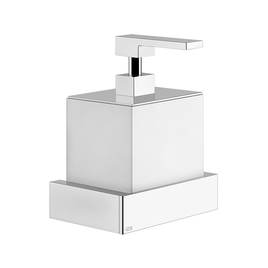 [1690C1706] Distributeur savon RETTANGOLO récipient blanc, chromé