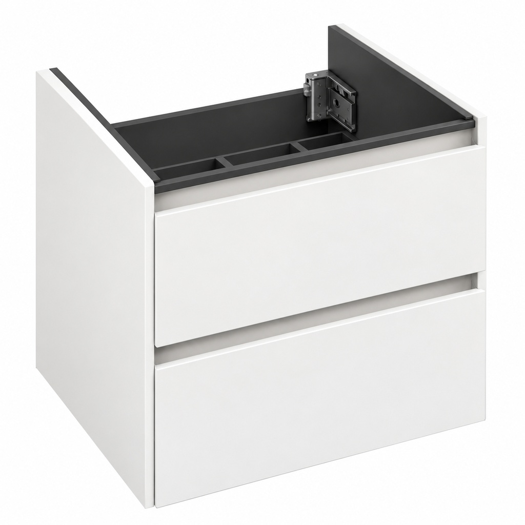 [1616H3733] Elément inférieur sous-lavabo PRO S, L66.5XH51.5XP45 cm, Caisson int. 10F-Nob.Grigio fumé, pour lavabo Pro S 70 cm (H8109670001041), 2 tiroirs 25/25 cm, corps/faces laqué, Finitions Blanc mat/brillant à choix, SYSTEM M1, poignée à choix